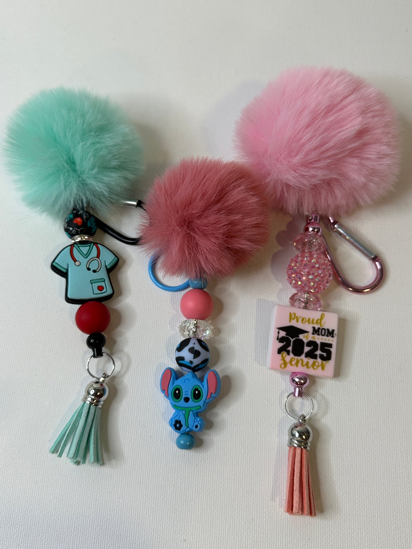 Fuzzy Ball Keychain
