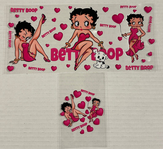 Pink Betty Boop Cup & Lid Wrap Set