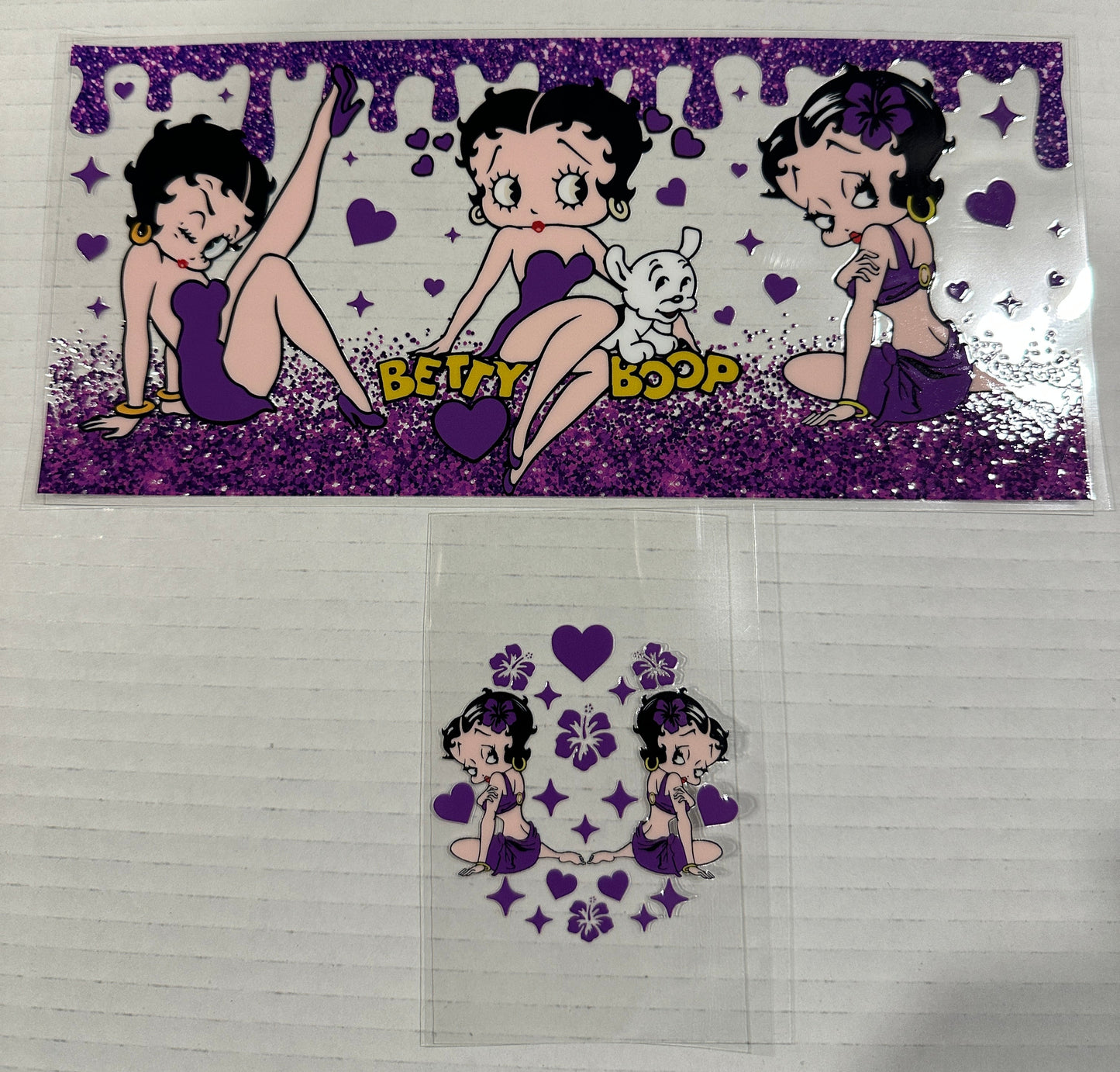 Purple Betty Boop Cup & Lid Wrap Set